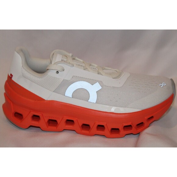 ON CLOUD WOMEN'S CLOUDMONSTER ATHLETIC RUNNING SHOES WHITE FLAME NIB - Picture 4 of 9